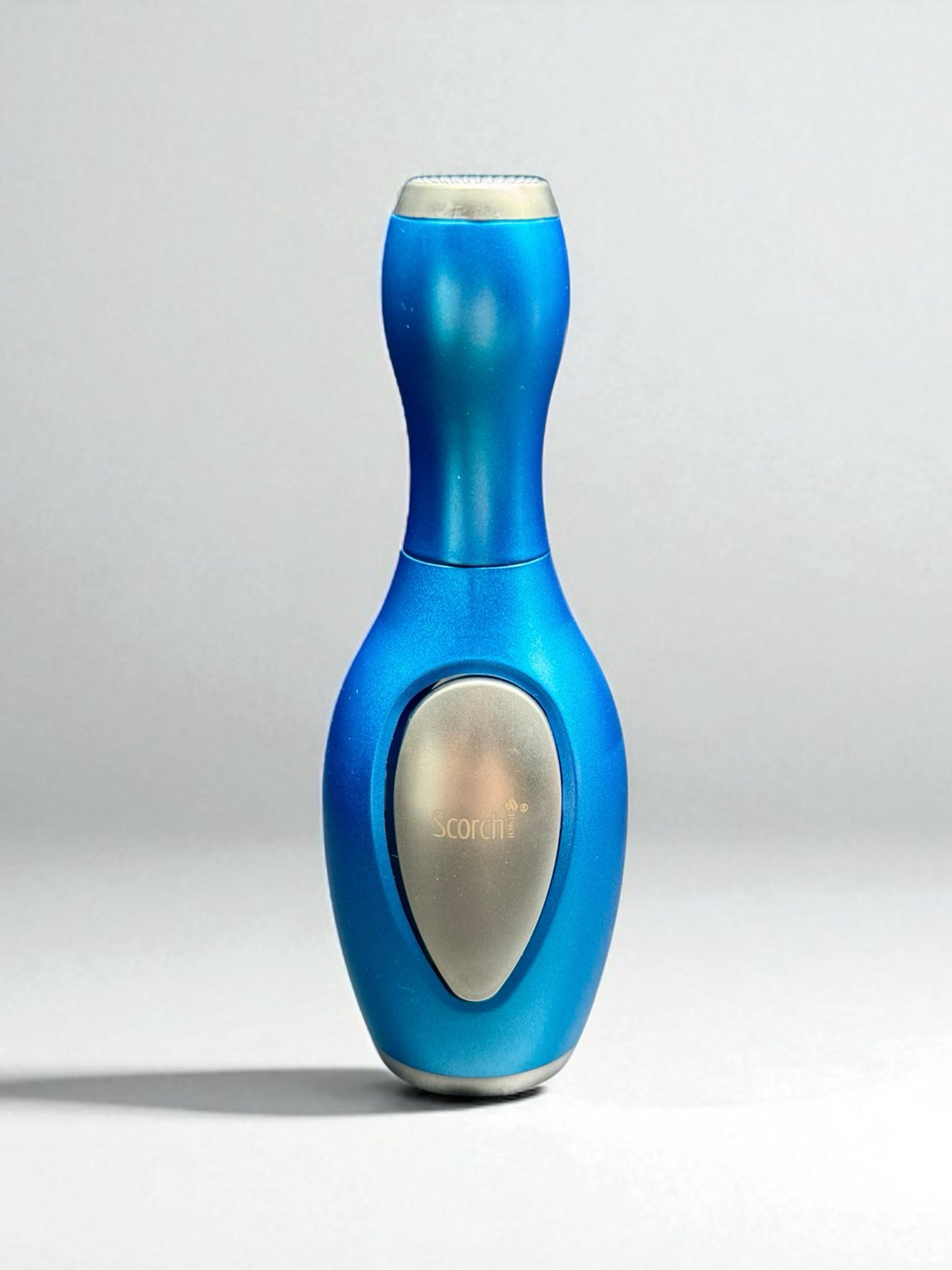Scorch Torch 61523 – 4” Blue Bowling Pin Single Flame Refillable Butane Torch Lighter Powerful Flame image 0