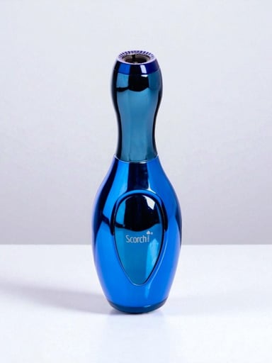 Preview pic of Scorch Torch 61523 – 4” Metallic Blue Bowling Pin Single Flame Refillable Butane Torch Lighter Powerful Flame