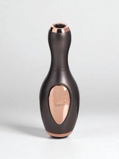 Preview pic of Scorch Torch 61523 – 4” Matte Brown & Rose Gold Bowling Pin Single Flame Refillable Butane Torch Lighter Powerful Flame