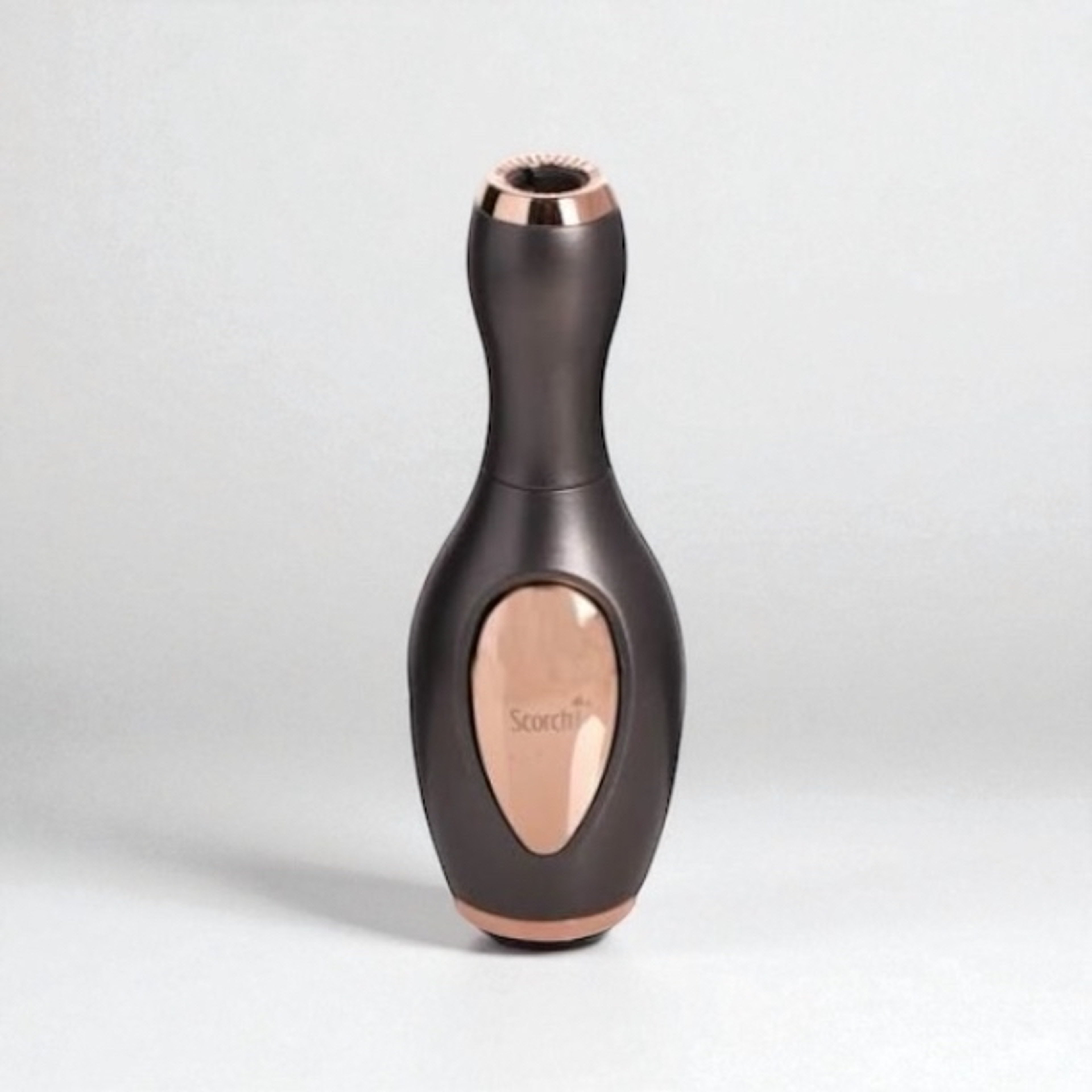 Preview pic of Scorch Torch 61523 – 4” Matte Brown & Rose Gold Bowling Pin Single Flame Refillable Butane Torch Lighter Powerful Flame