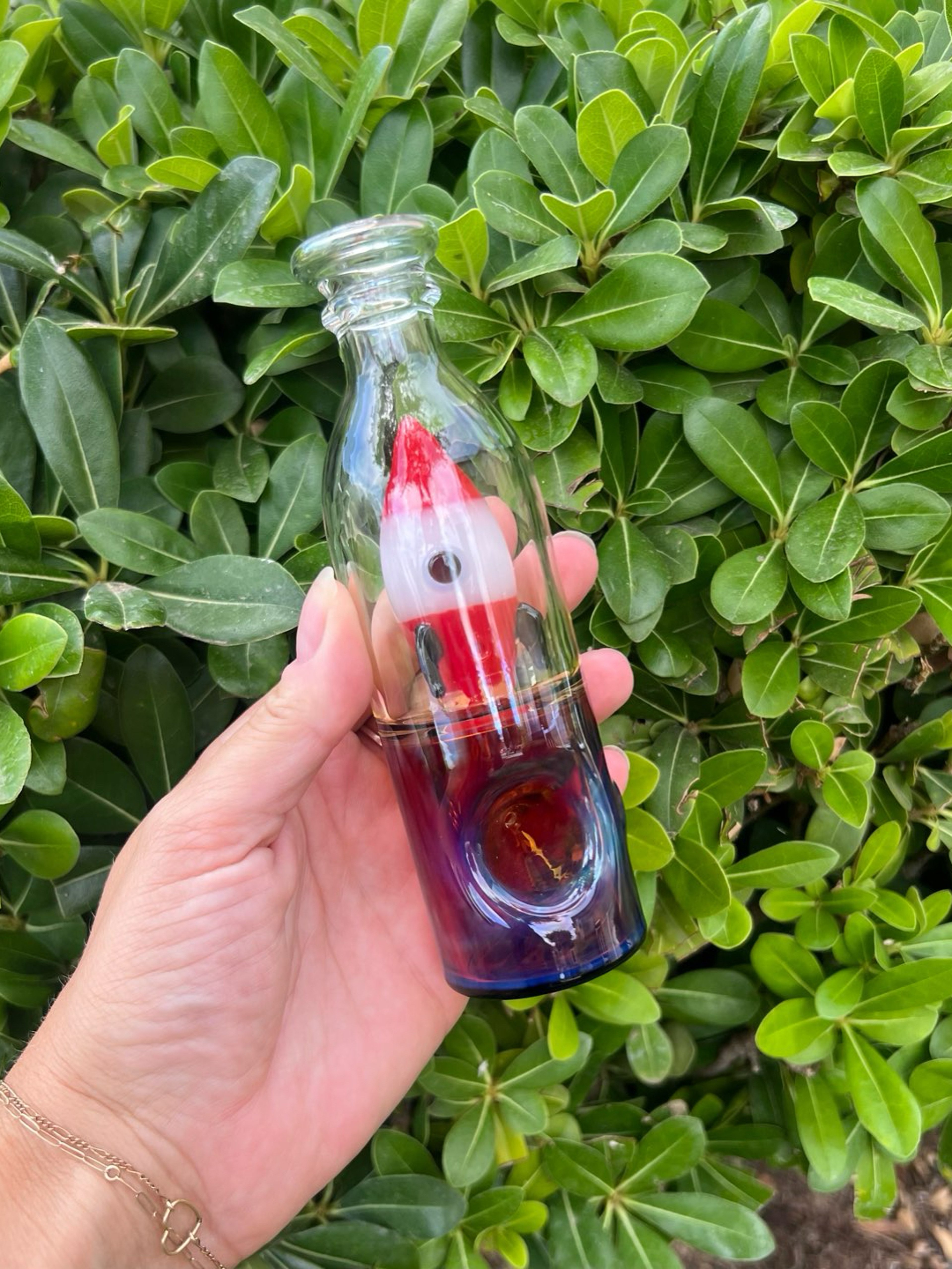 Preview pic of Red Rocket Glass Hand Pipe