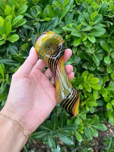 Preview pic of Rasta Swirl Glass Hand Pipe
