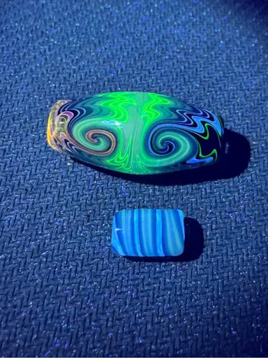 Preview pic of 🔥Full UV LG Wig Wag and spiral beads /Hand made hemp adjustable bracelet !🧐🔥