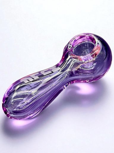 Preview pic of Wulf 4” Hand Blown Glass Pipe – Purple – Thick & Durable with Gift Box