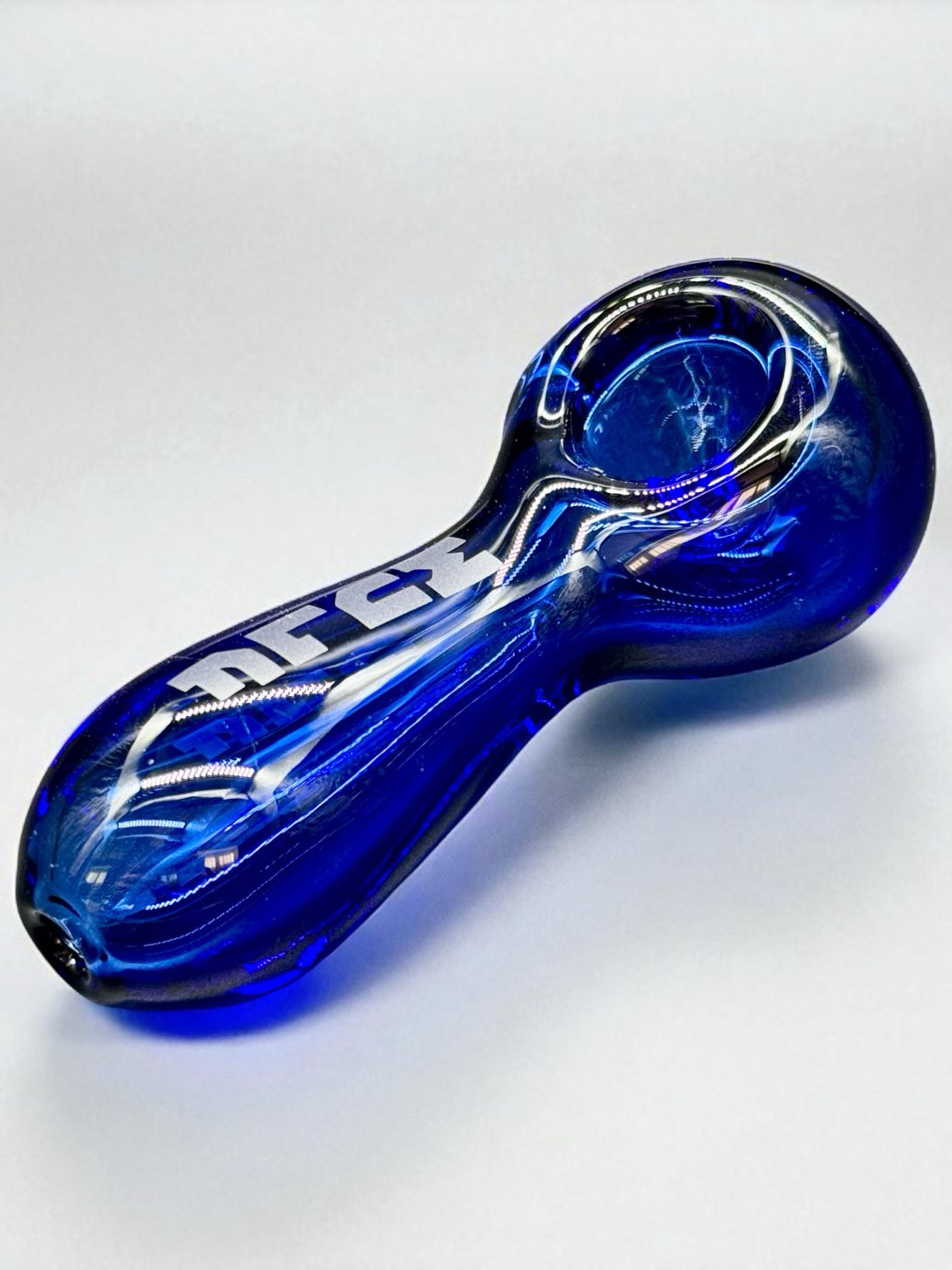 Wulf 4” Hand Blown Glass Pipe – Blue – Thick & Durable with Gift Box image 0