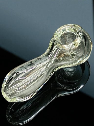 Preview pic of Wulf 4” Hand Blown Glass Pipe – Clear – Thick & Durable with Gift Box