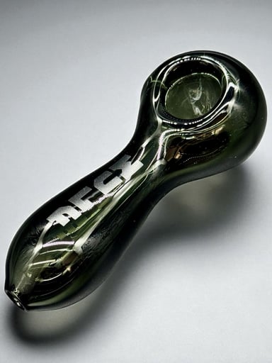 Preview pic of Wulf 4” Hand Blown Glass Pipe – Black – Thick & Durable with Gift Box