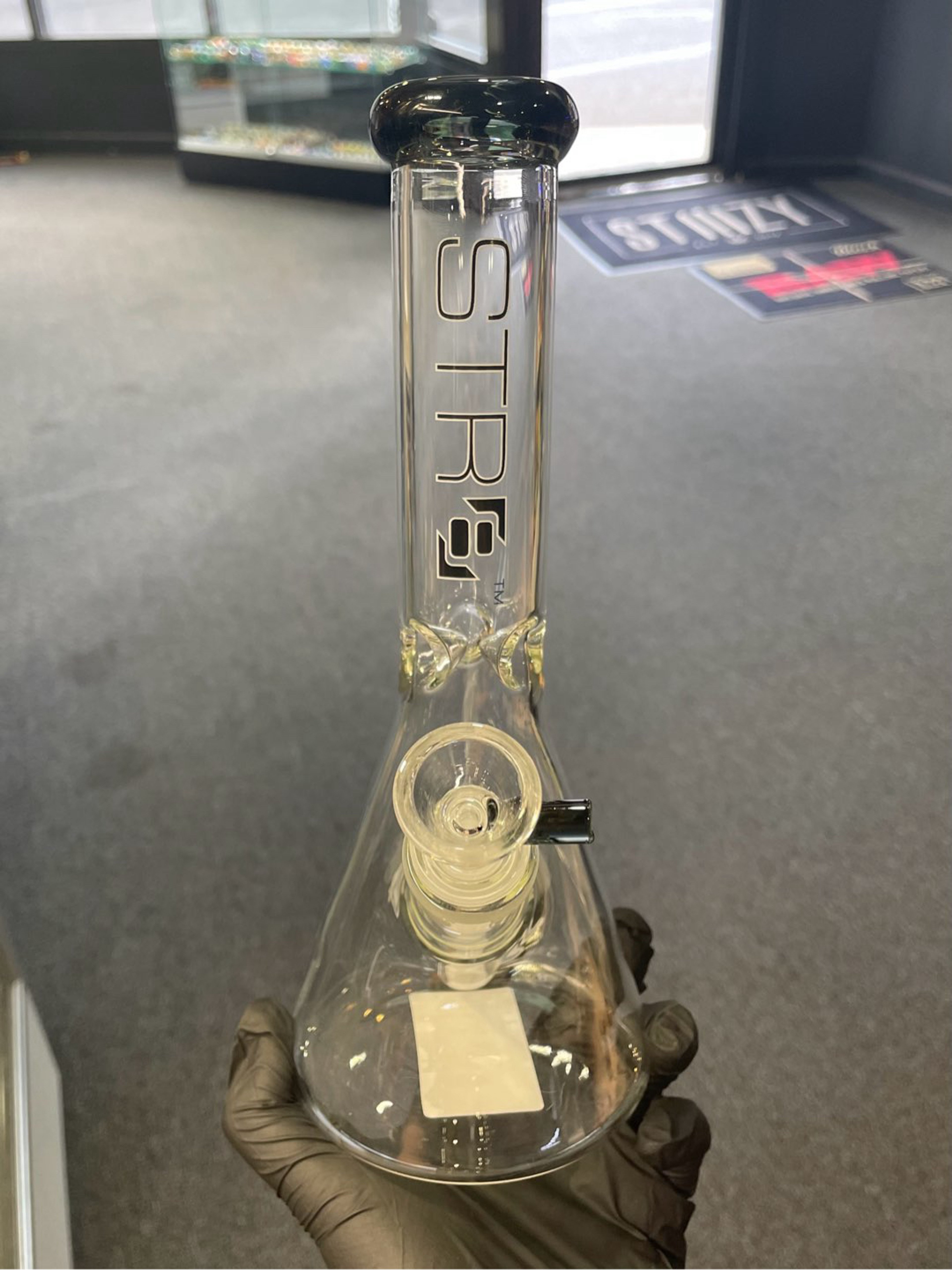 Preview pic of Str8 10” Beaker W/ Ice Catch Smoke Grey