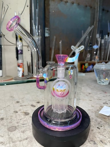Preview pic of 8 arm perc bubbler, 14mm and 9” tall