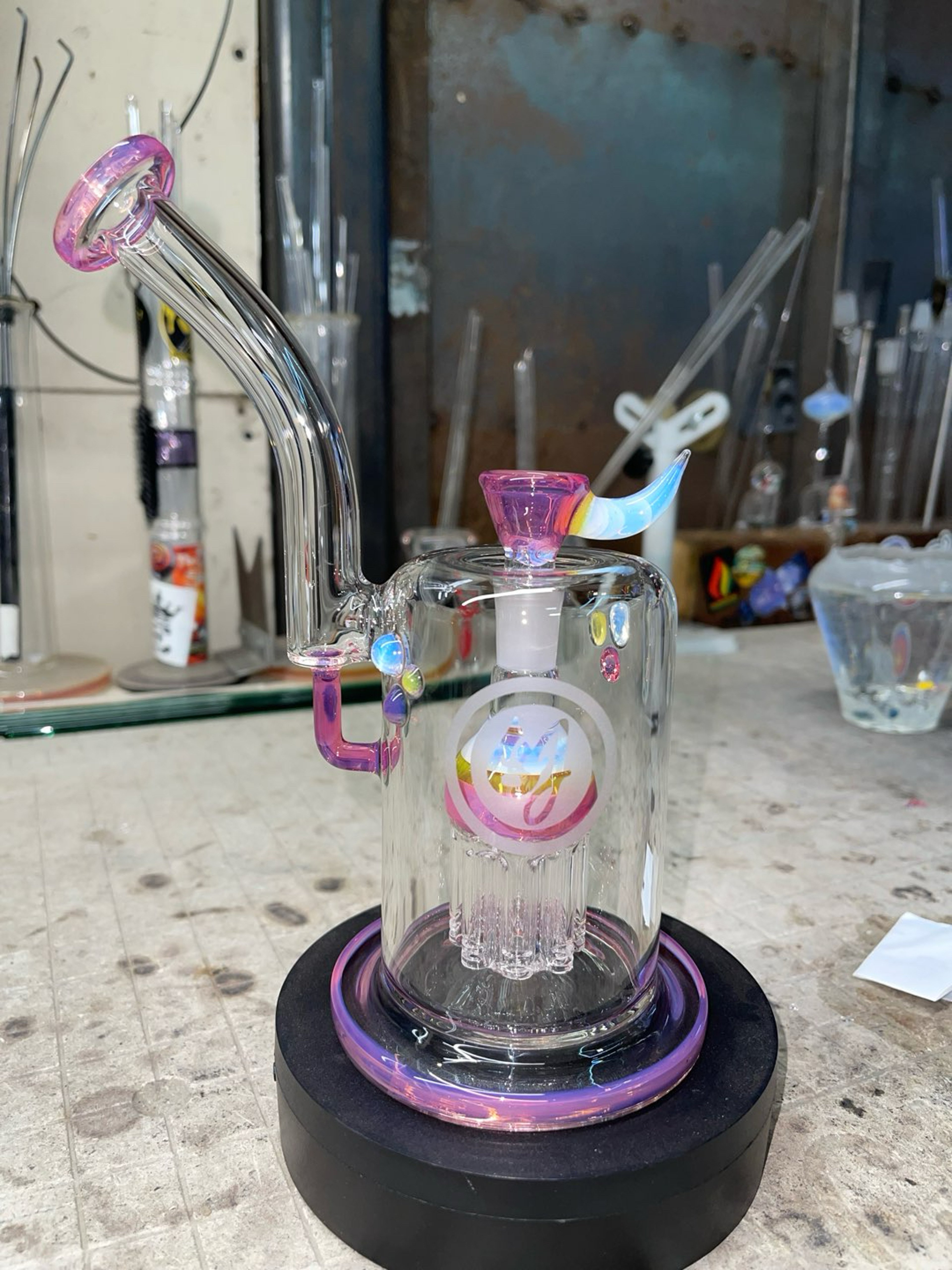 Preview pic of 8 arm perc bubbler, 14mm and 9” tall