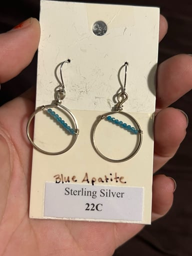 Preview pic of Blue apatite earrings