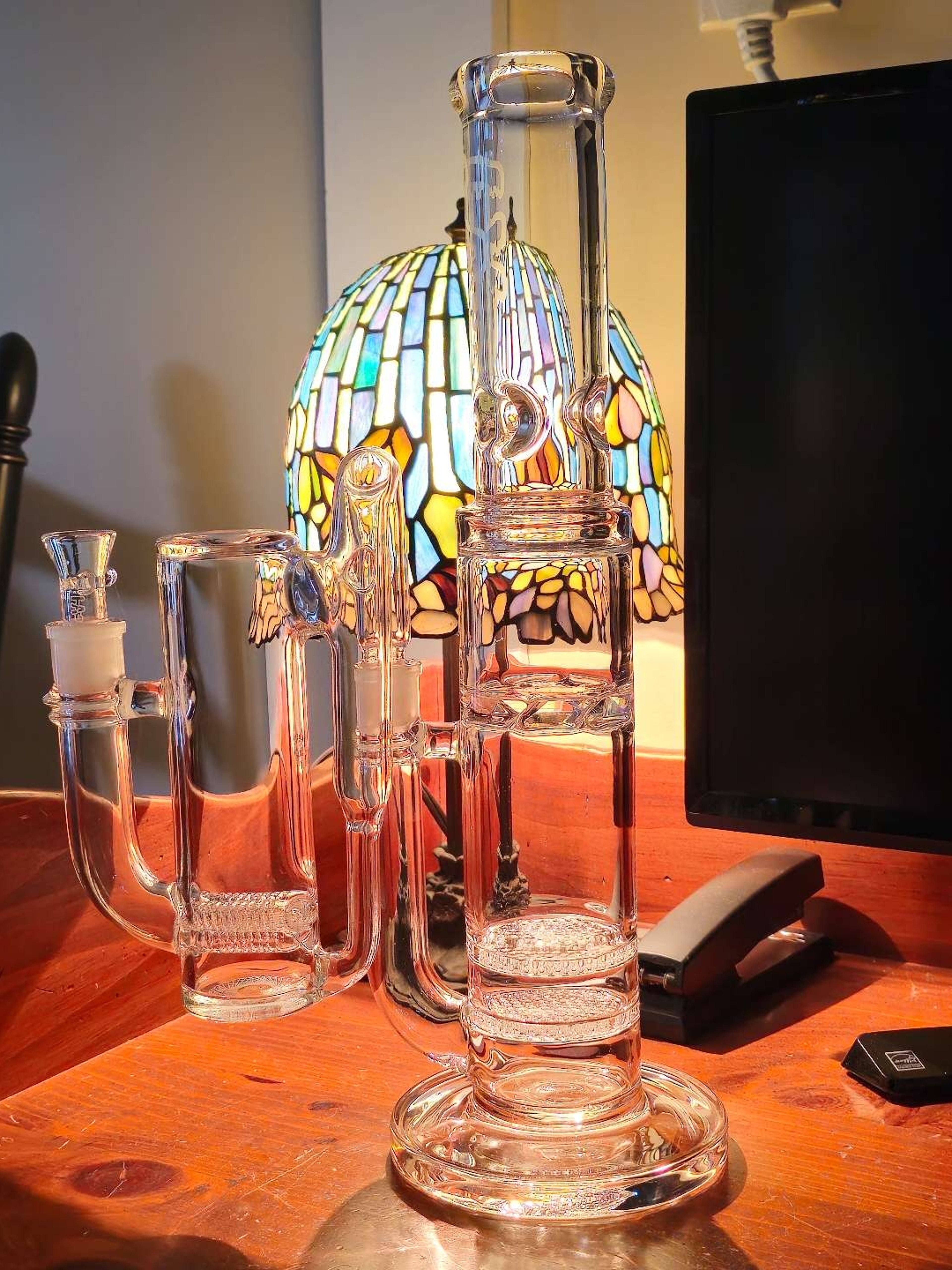 Preview pic of TAG 16 inch Dual honeycomb percs to tornado perc, with 3line recycling ash catcher