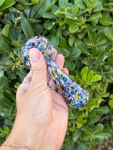 Preview pic of Blue Speckled Glass Hand Pipe