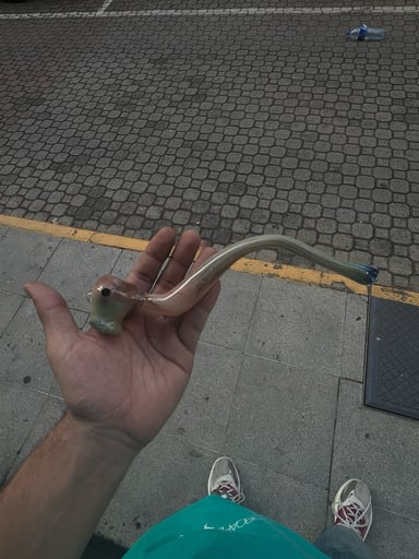 Preview pic of Hand-Blown Sherlock Glass Pipe – Eye Accent
