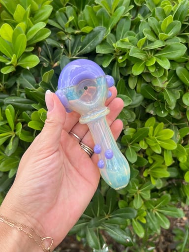 Preview pic of Purple Fumed Glass Hand Pipe