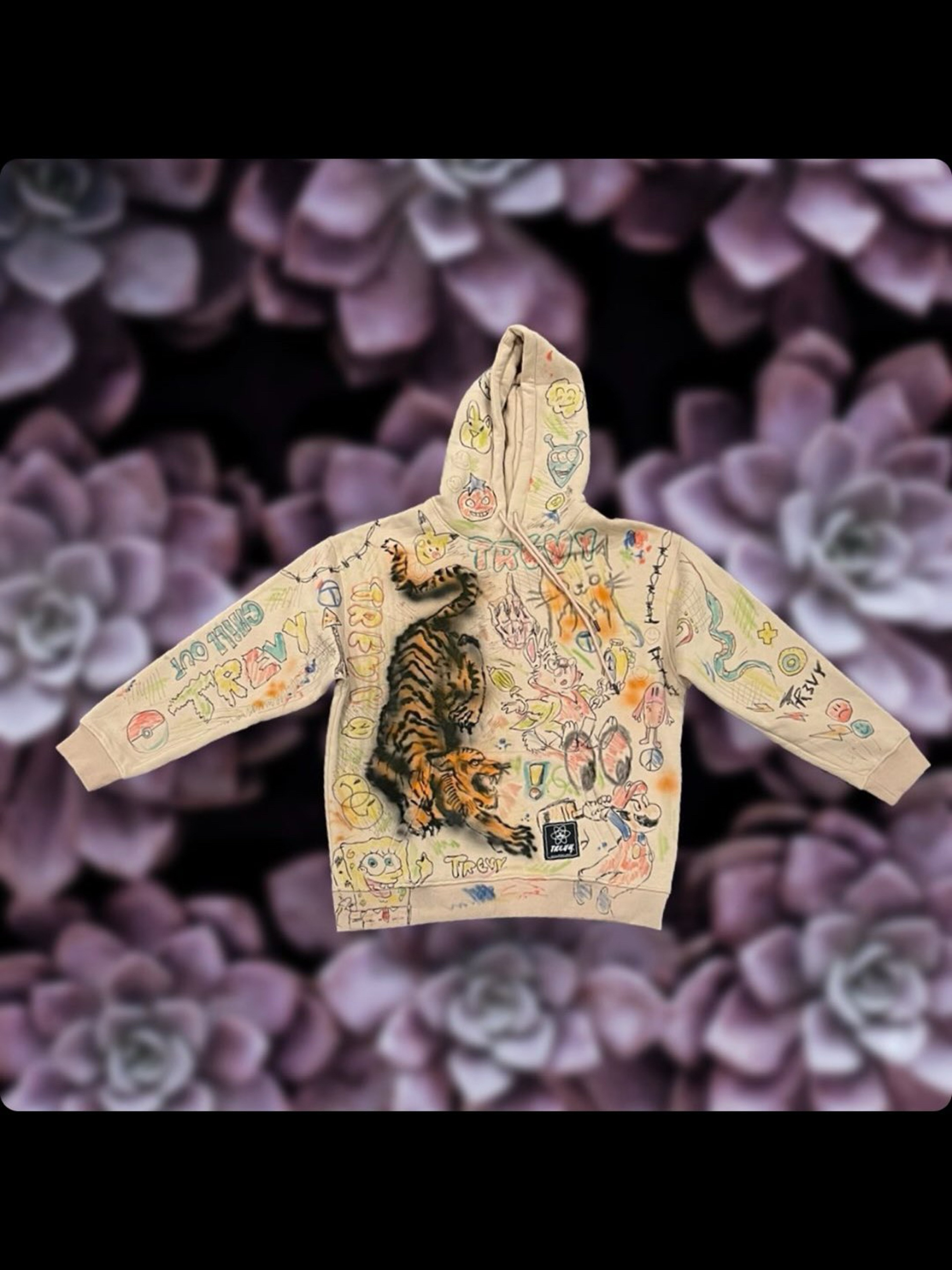 Preview pic of Trevy Metal “Eye of the Tiger” XL Sketch Hoodie