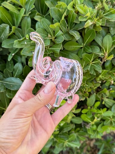 Preview pic of Pink Elephant Glass Hand Pipe