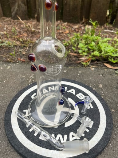Preview pic of Joda glass 10mm hollow foot rig with matching bowl by artist, plus another bowl