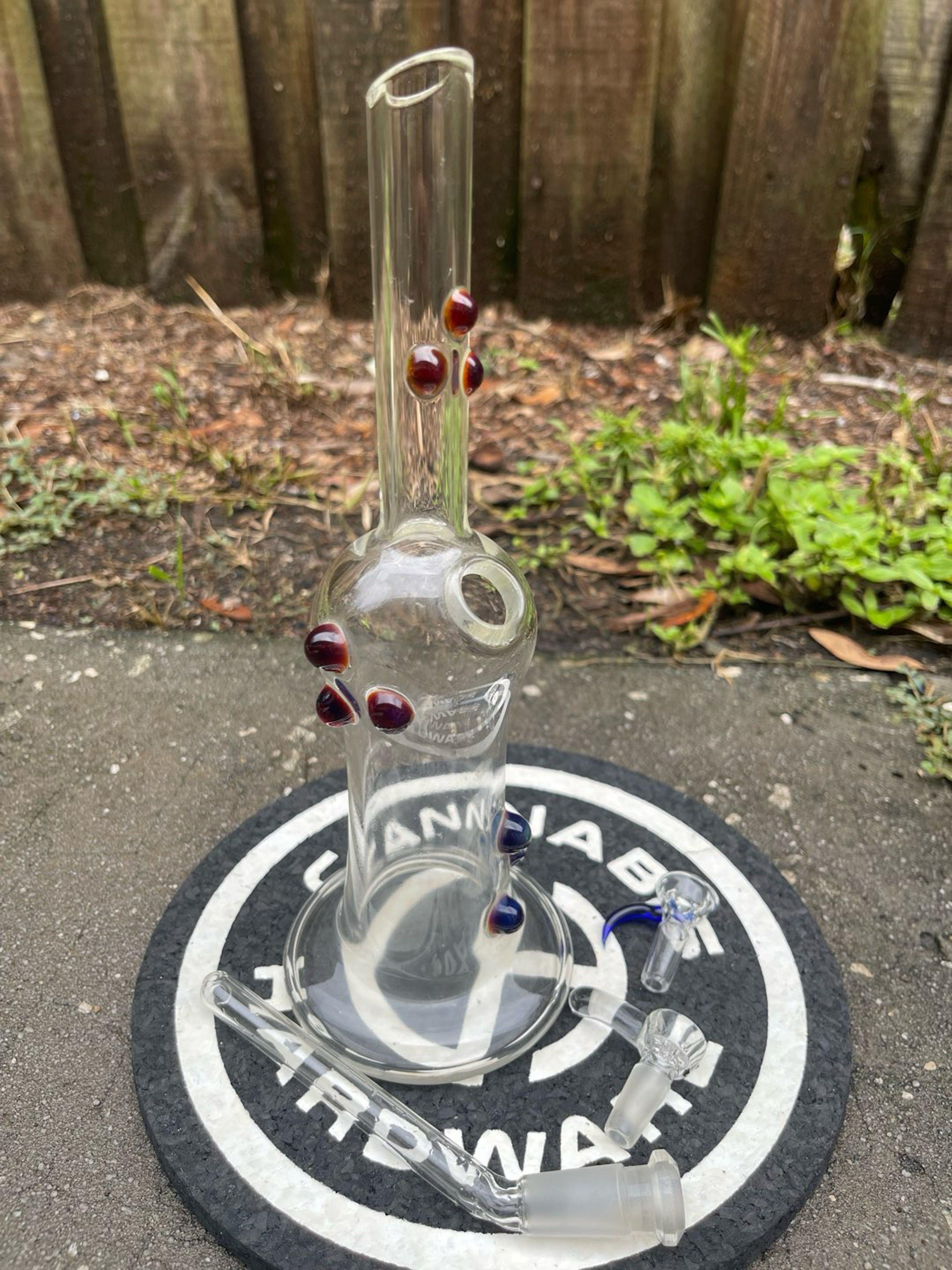 Preview pic of Joda glass 10mm hollow foot rig with matching bowl by artist, plus another bowl