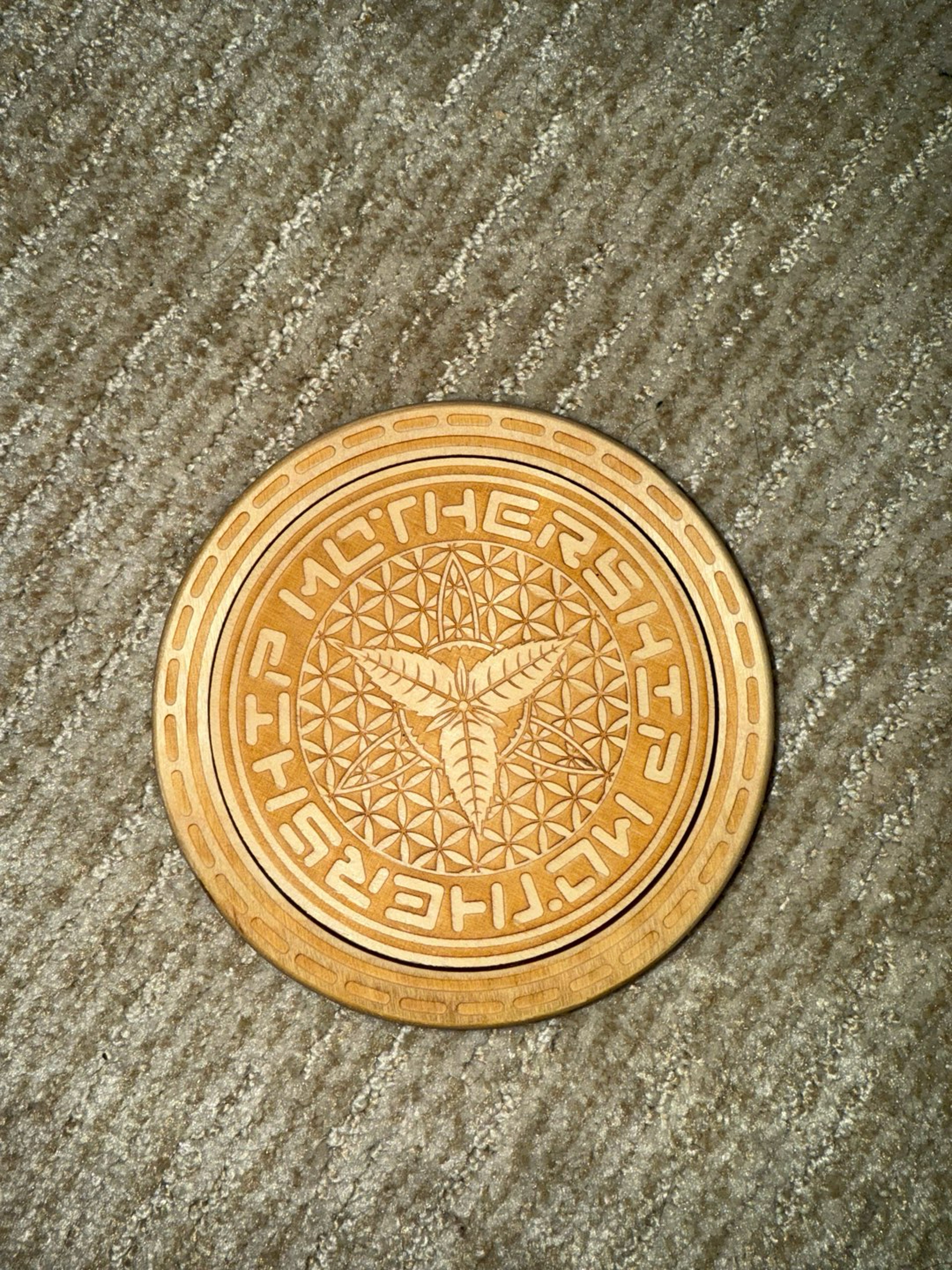 Mothership - 5” Wooden Launch Pad Coaster Original Design image 0