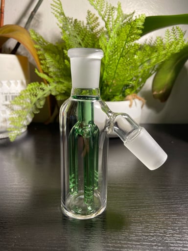Preview pic of 18MM GREEN HOOKAH WATER PIPE ASH CATCHER 3ARM TREE PERC 45 DEGREE