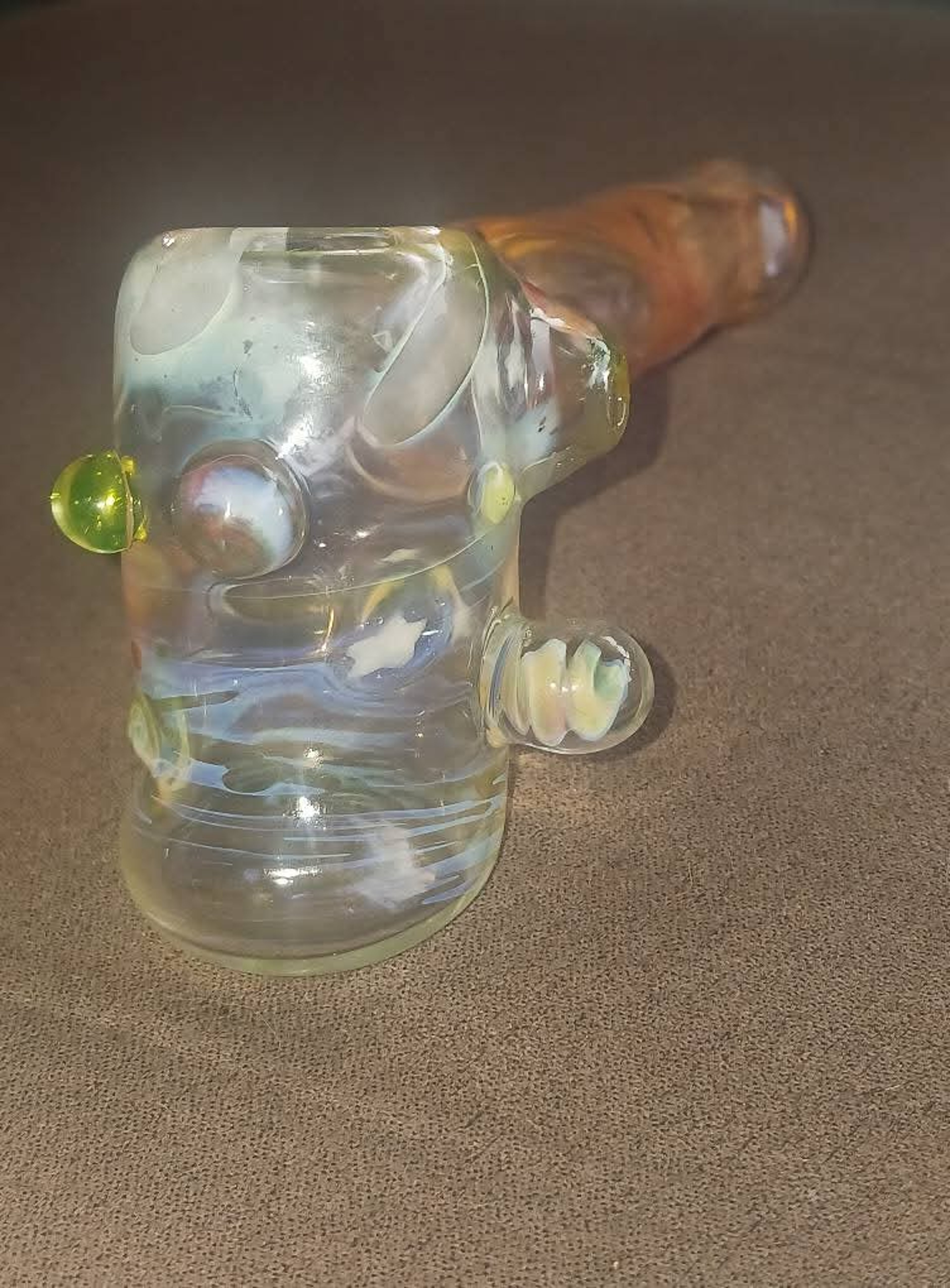 Preview pic of UV ( illuminati)Silver and gold fumed galaxy hammer