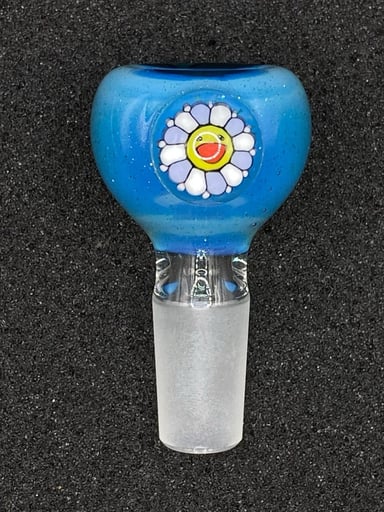 Preview pic of Keys Glass - 14mm Single Hole Murakami Flower Glass Bowl Slide
