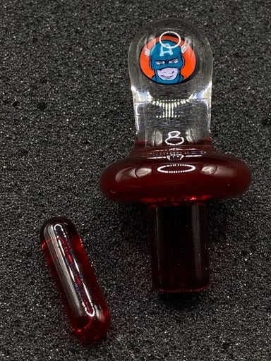 Preview pic of Keys Glass - Captain America Pomegranate Control Tower Plug Cap Set