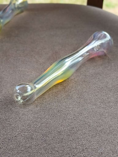 Preview pic of Silver and gold fumed Color changing chillum