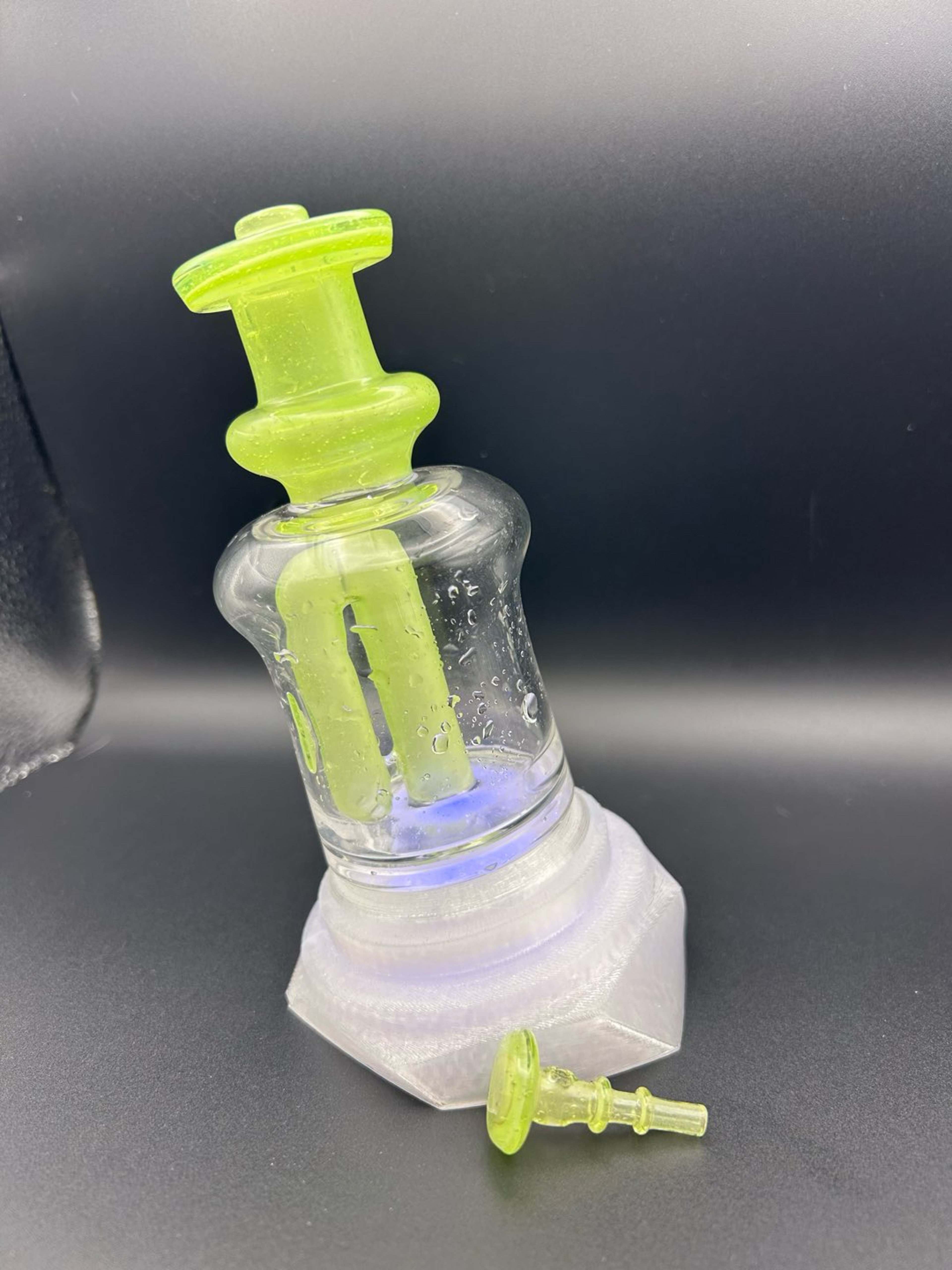 Preview pic of Mr. E Glass 2-Hole Chugger Slyme Puffco Peak + Joystick
