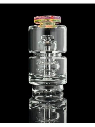 Preview pic of Spider Glass Center Acceted Karmaline x Ion (UV) Cropal 3-Hole Puffco Peak Top
