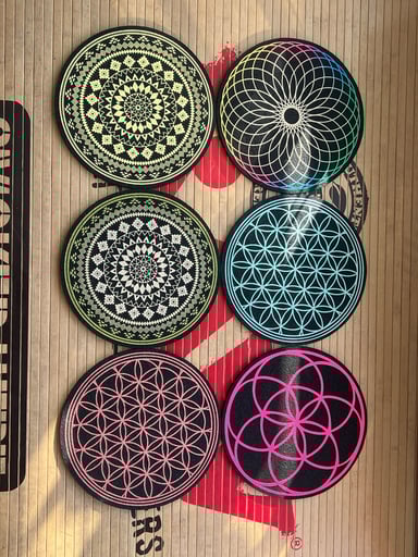 Preview pic of Moodmat 12 inch Mandala, group photo, price is per mat