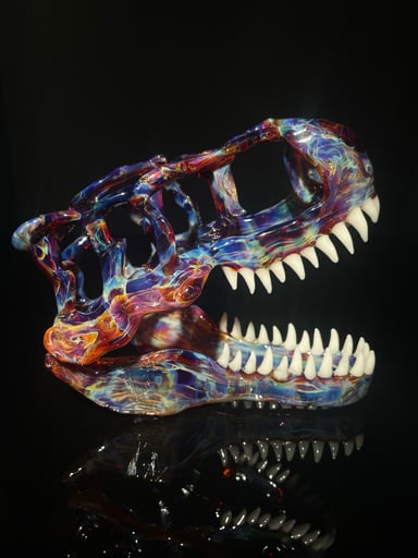 Preview pic of David White Glass - TRex Skull Sculpture