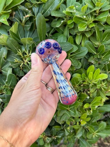 Preview pic of Red Speckled Fumed Glass Hand Pipe
