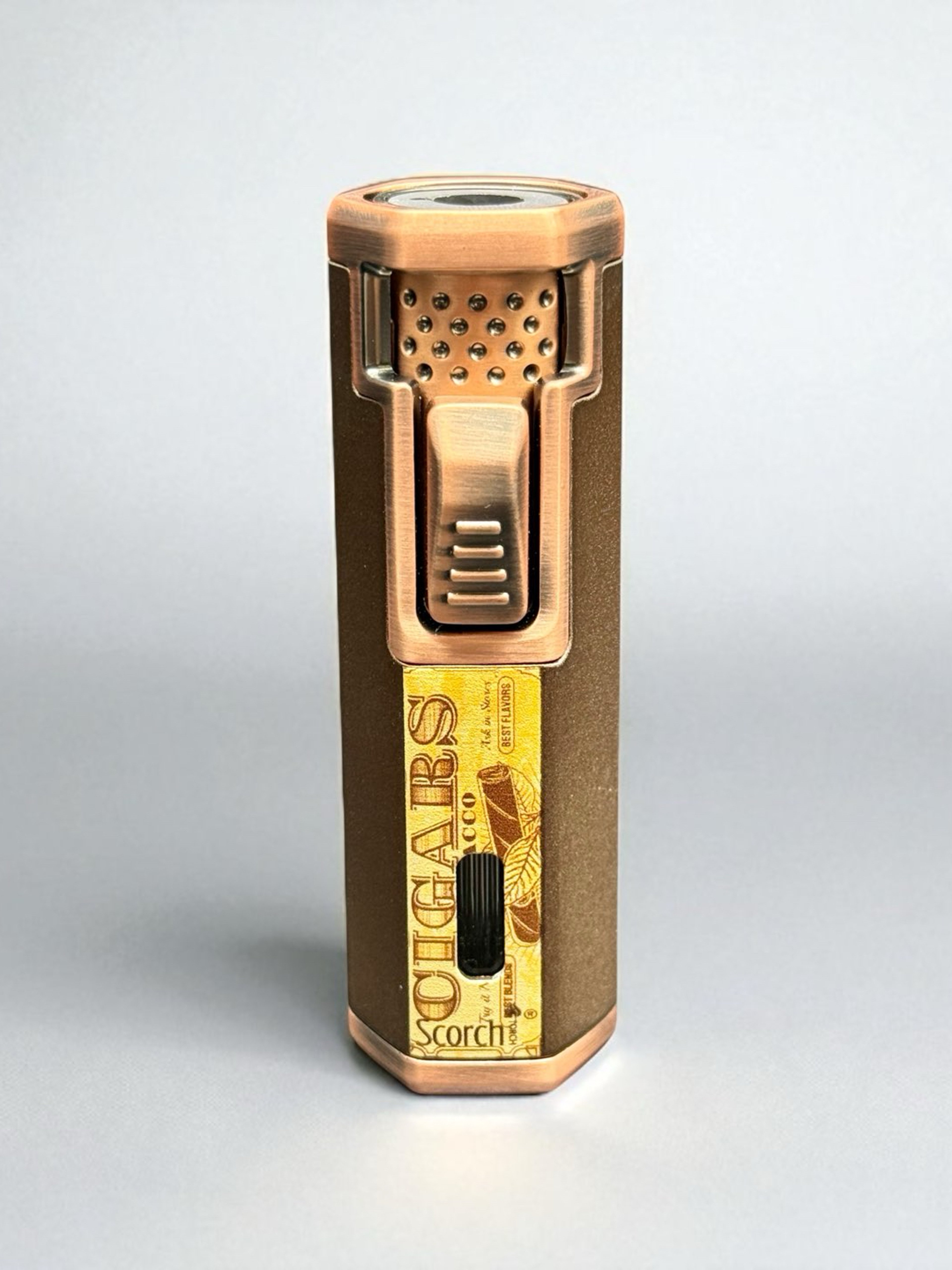 Preview pic of Scorch Torch 61808 – Heavy Duty Single Flame Torch Lighter (Bronze Cigar Design) – Ships Prefilled with Butane