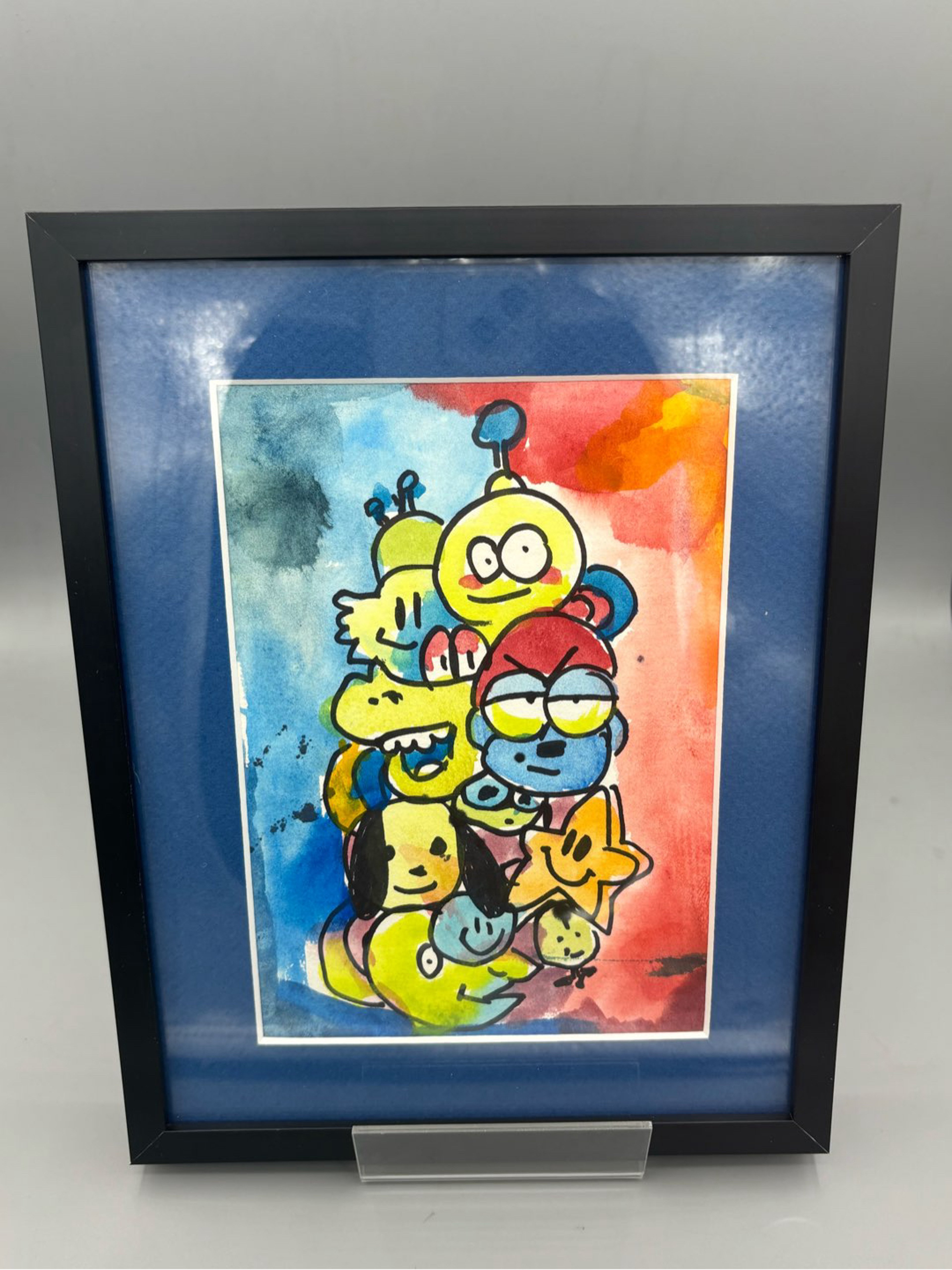 Preview pic of Trevy Metal 1/1 “Friends 4 Ever” Watercolor Sketch | Remarked And Framed