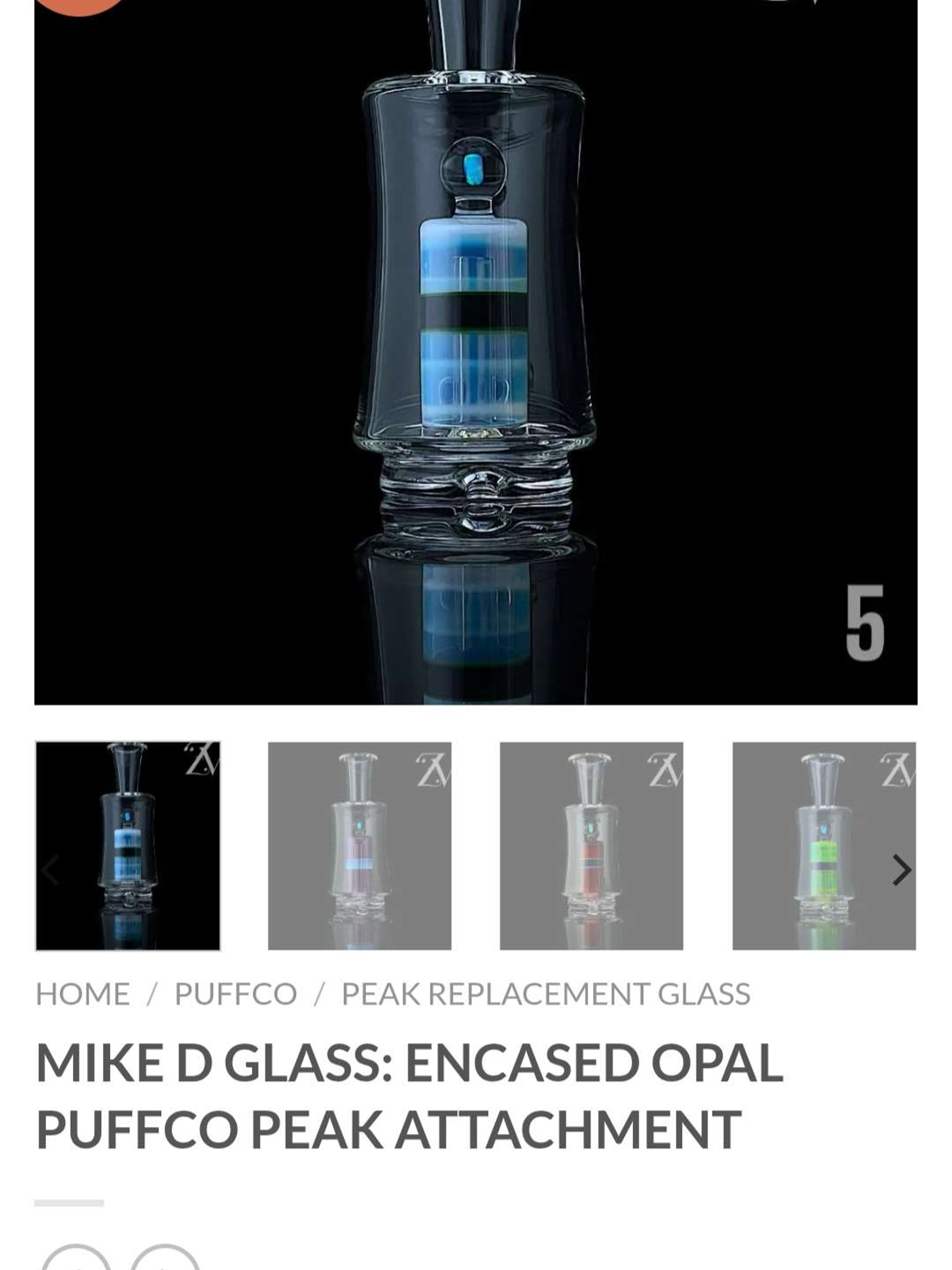 Preview pic of Mike D Glass: Encased Opal Puffco peak glass