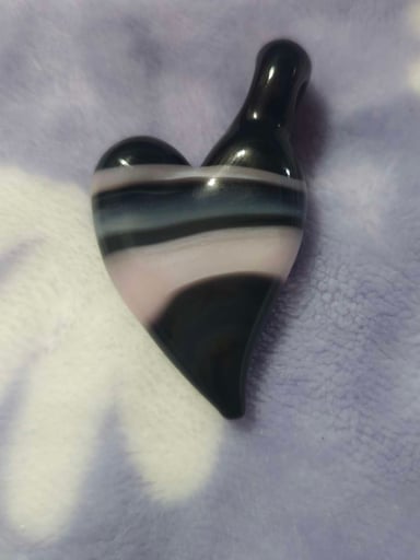 Preview pic of UV Reactive Striped Heart Pendant