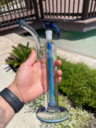 Preview pic of Silver fume over cobalt blue, 14mm 3 holes slide