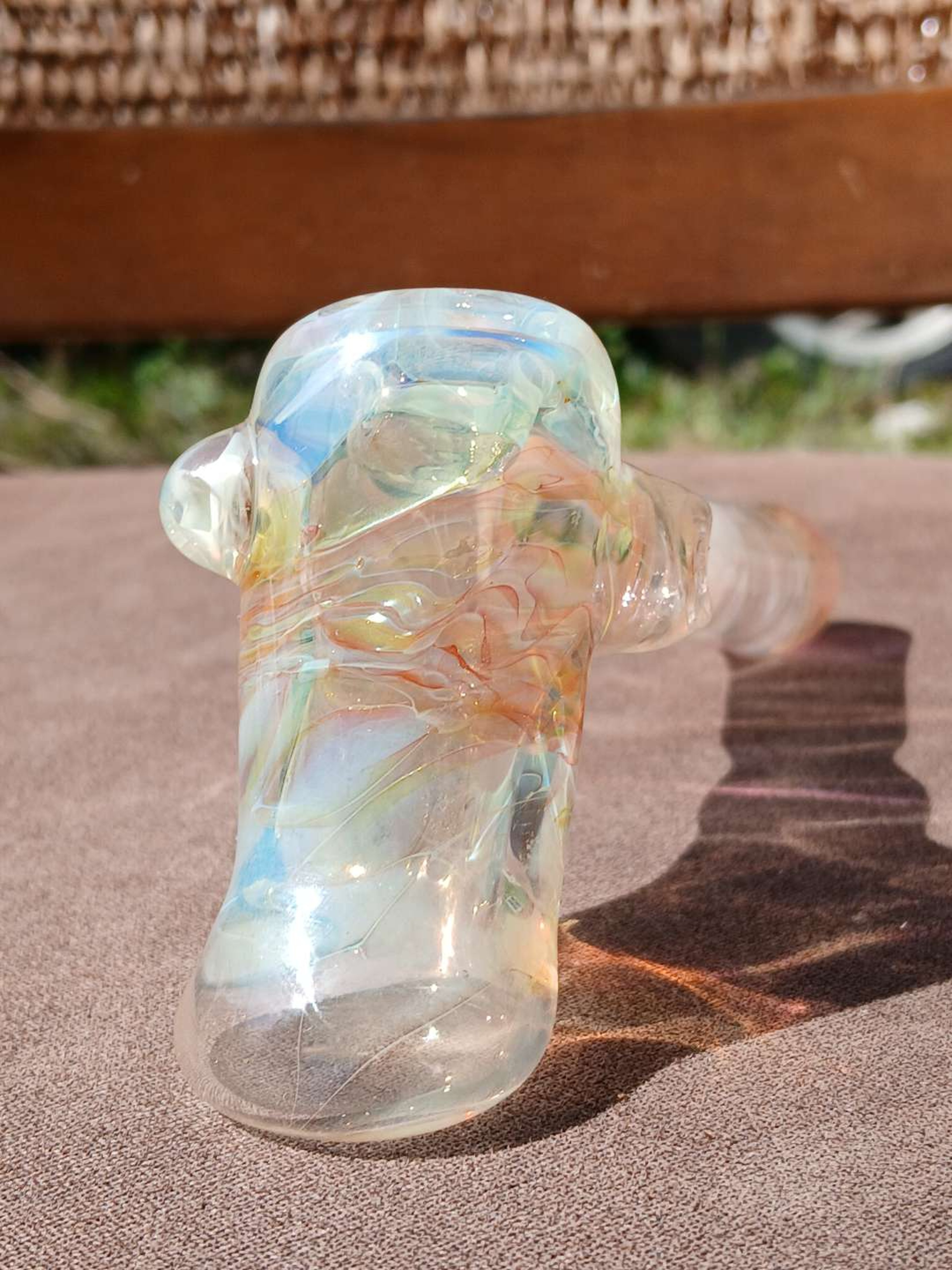 Preview pic of Old School Heady Fumed color change glass hammer,  with Snodgrass apprentice Attachment