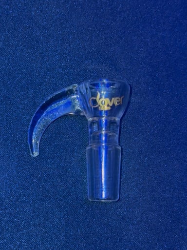Preview pic of *NEVER USED* 14mm/1 Hole Clear Clover Bowl Slide with massive Horn