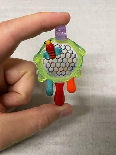 Preview pic of Joe Peters rainbow honeycomb pendant