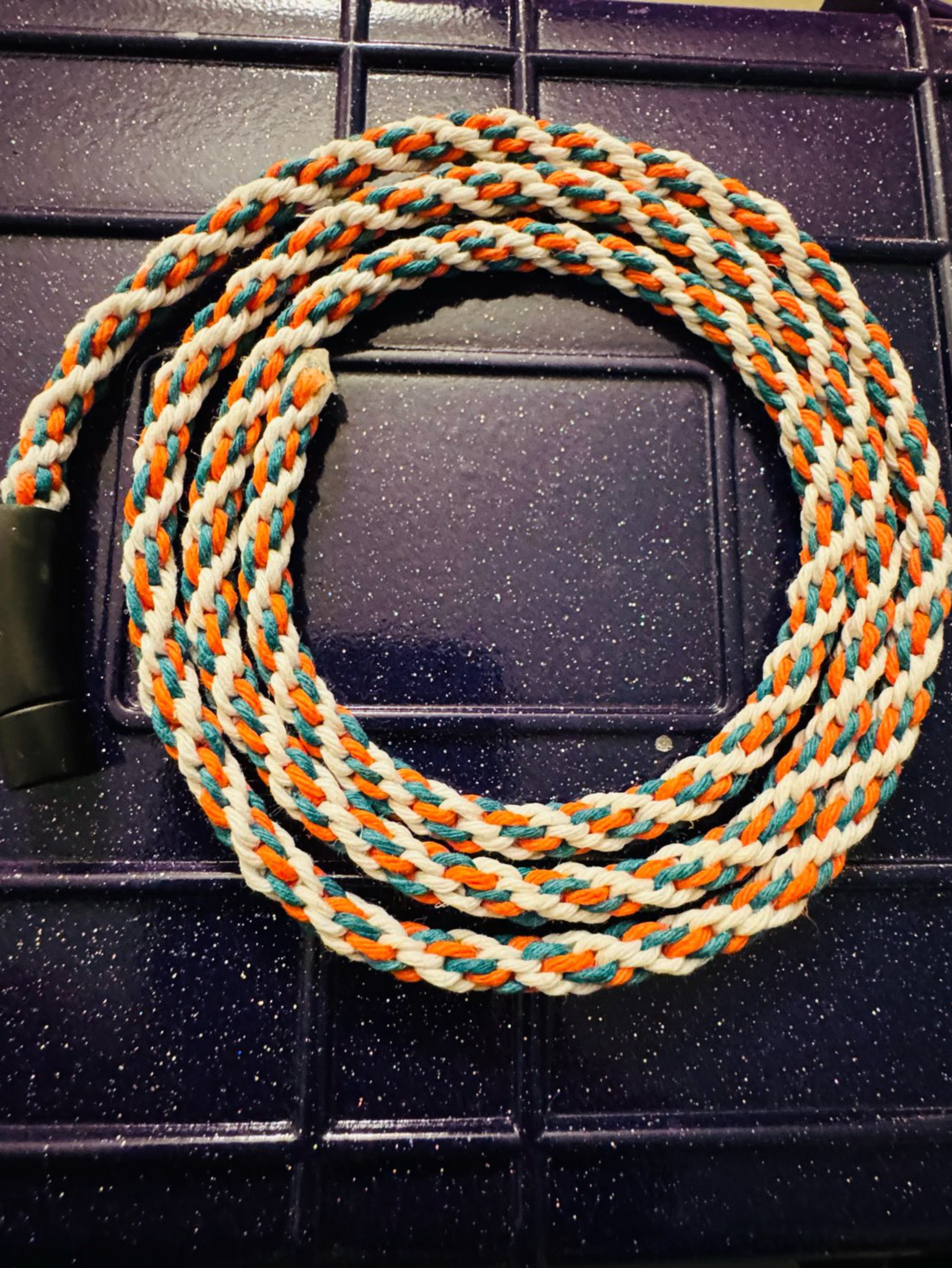 Preview pic of *RESERVED* FOR CUSTOMER* 🔥Handmade custom hemp necklace/clasp UV reactive😎🤯