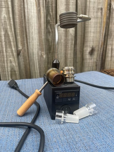 Preview pic of Vapvanna ace ball vape + regular size bowl with disorderly conduction cobra coil pid and coil