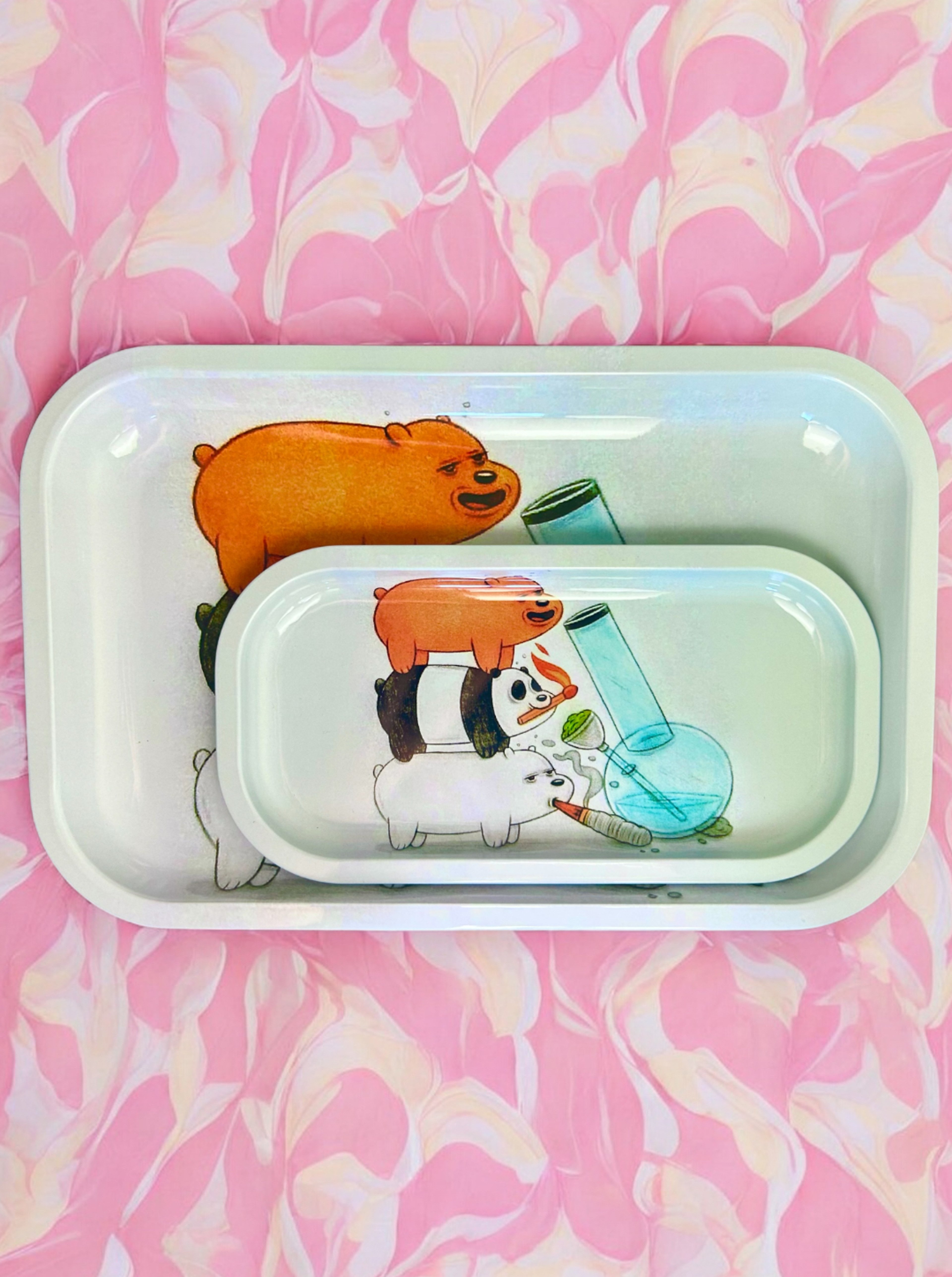 Preview pic of “We Bare Bears” Metal Rolling Tray Duo (2 pack)