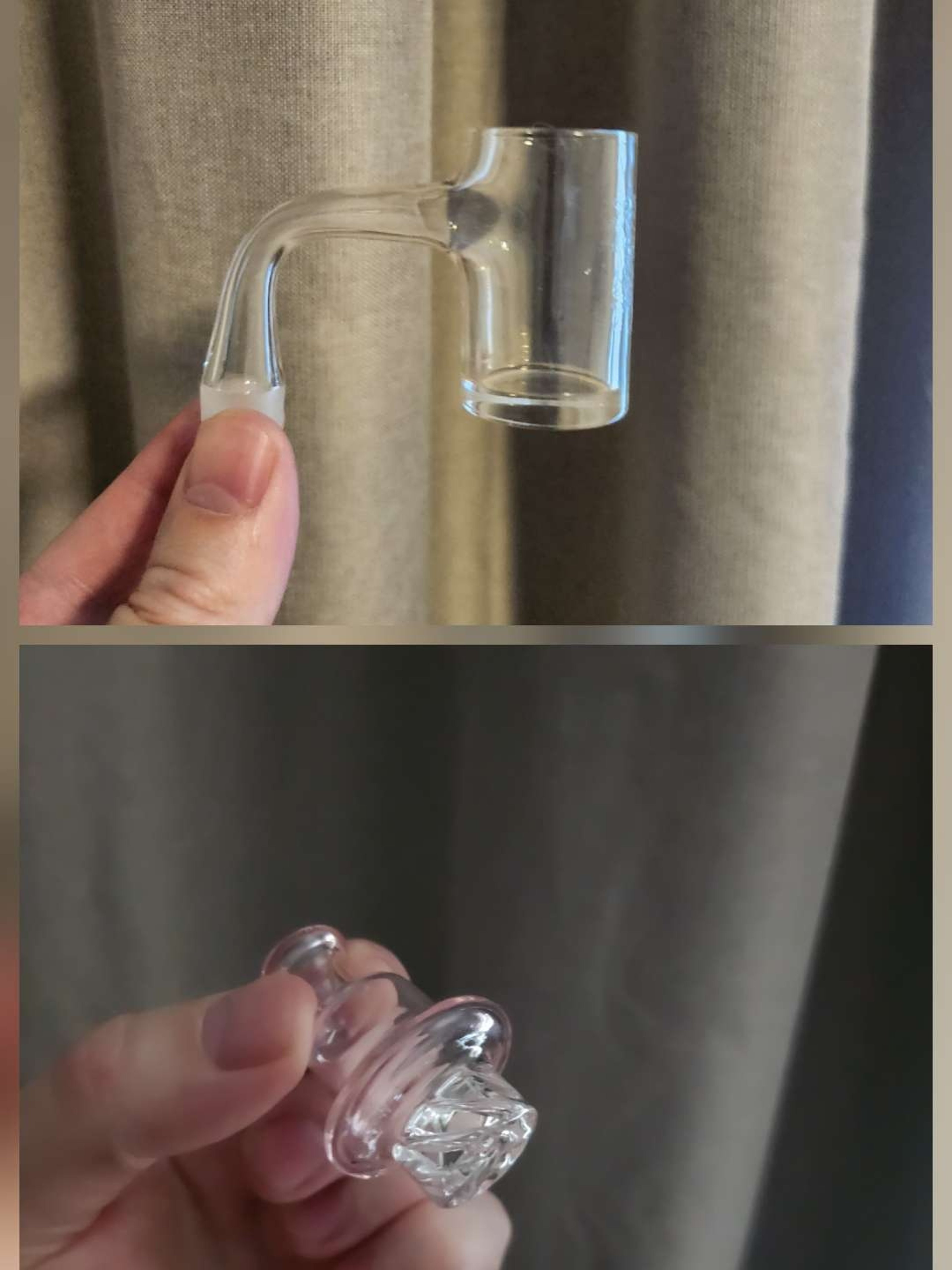 Preview pic of Combo deal! Fatassglass 14mm/90 Full weld Banger with pink spinner cap
