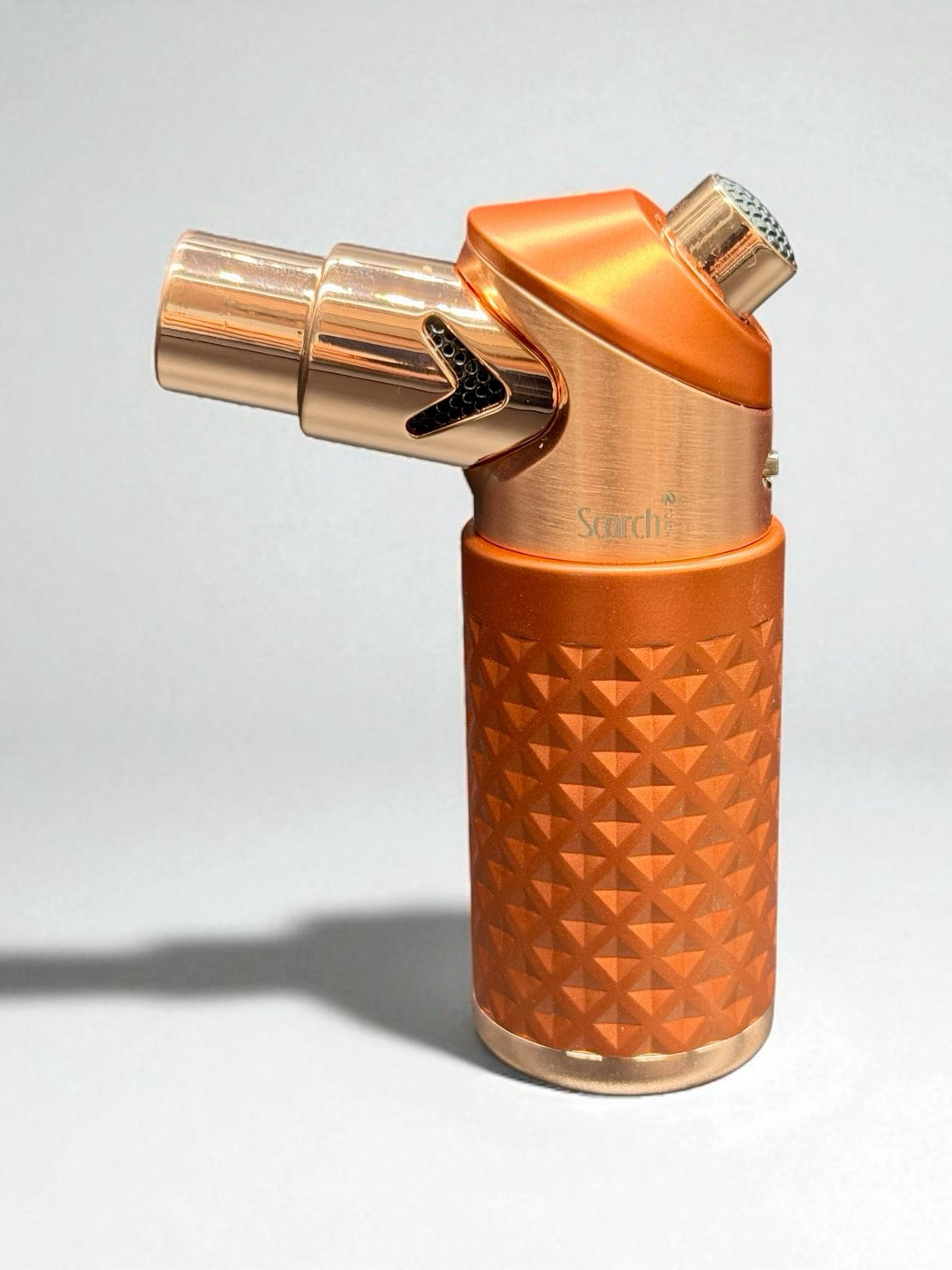 Preview pic of Scorch Torch 61846 – 4” Orange Single Flame Refillable Butane Torch Lighter with Safety Lock (Prefilled Gas)