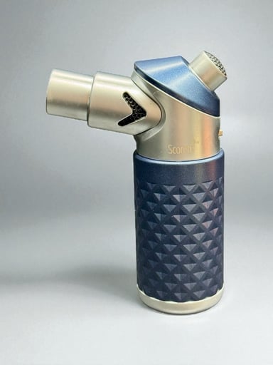 Preview pic of Scorch Torch 61846 – 4” Blue Single Flame Refillable Butane Torch Lighter with Safety Lock (Prefilled Gas)