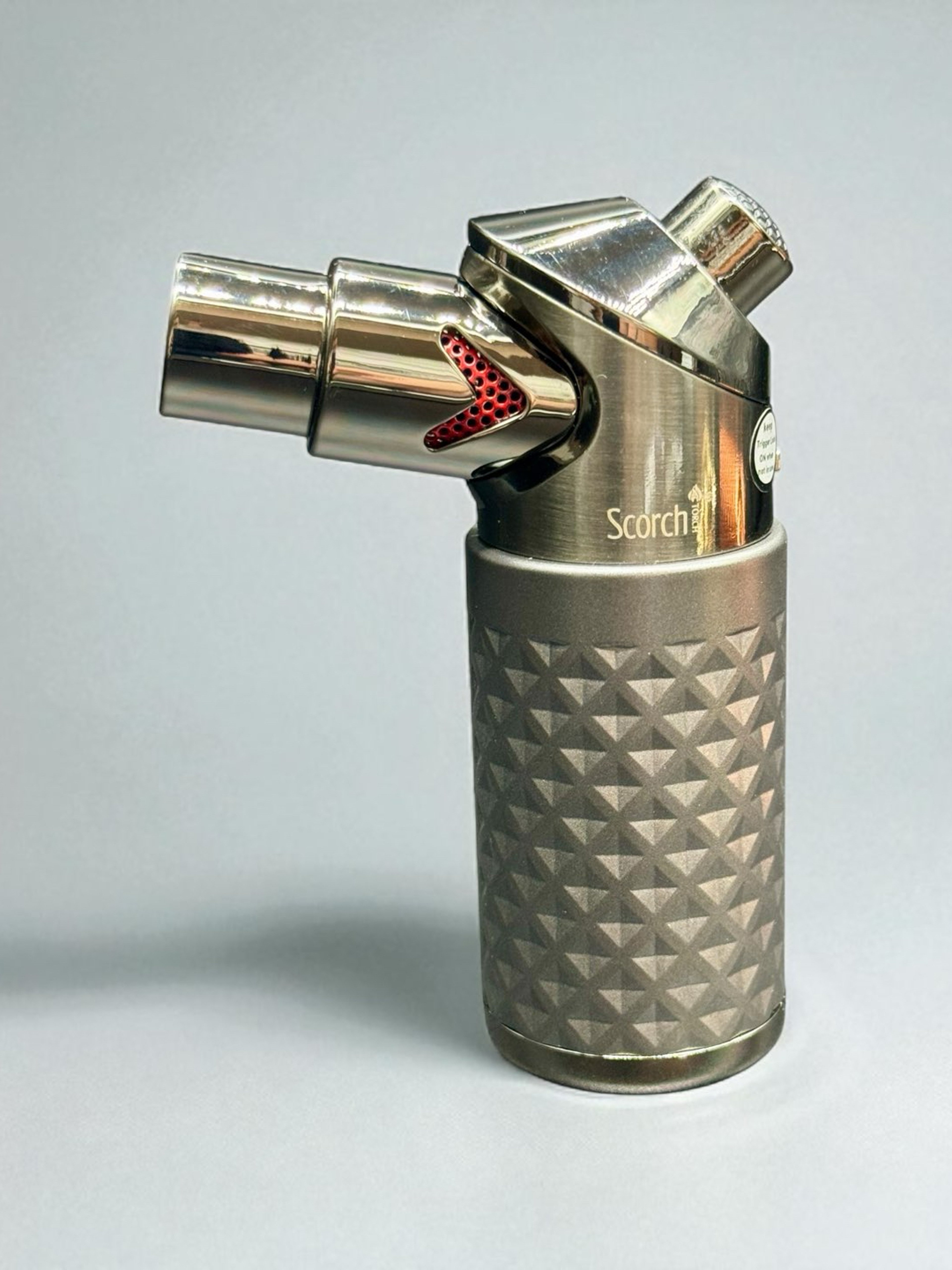 Preview pic of Scorch Torch 61846 – 4” Gunmetal Grey Single Flame Refillable Butane Torch Lighter with Safety Lock (Prefilled Gas)