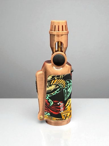 Preview pic of Scorch Torch 61829 Refillable Butane Torch Lighter – Single Flame Adjustable Angle – 4.5” Rose Gold with Graphic Design